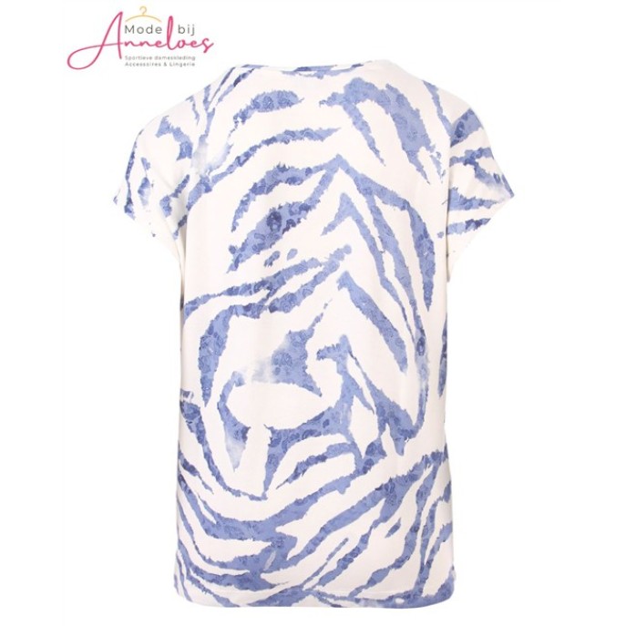 Enjoy tshirt Batik dierenprint 472908 jeans blauw